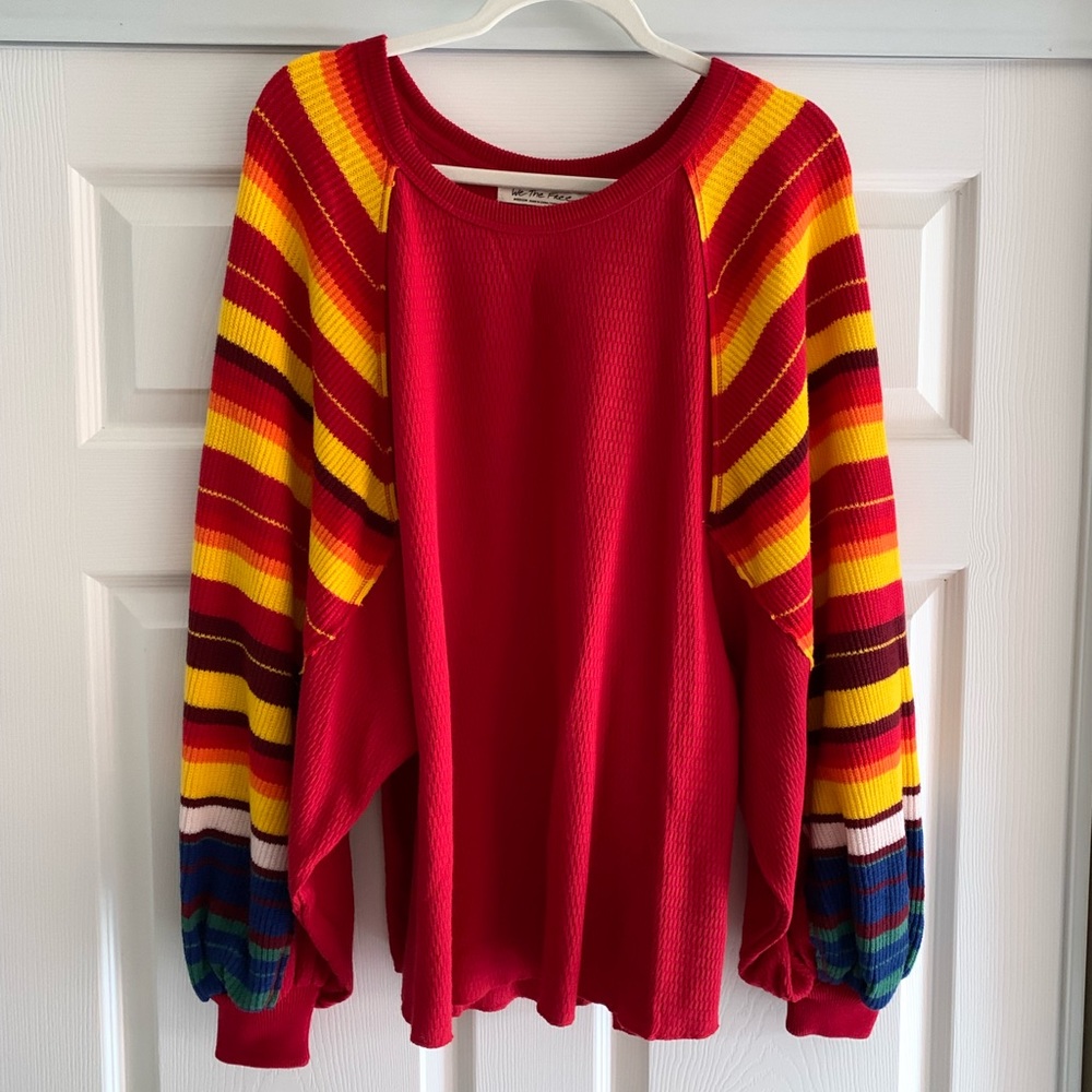 Free People Rainbow Dreams thermal sweater